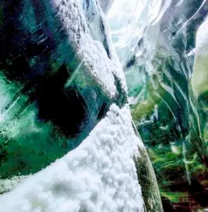 Detail of the wall of an ice cave