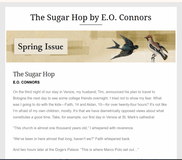 Screenshot of publication by E.O. Connors